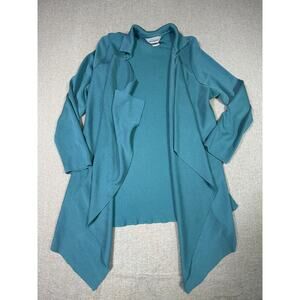 Exclusively Misook Women XL Blue Open Front Lightweight Officewear  Cardigan